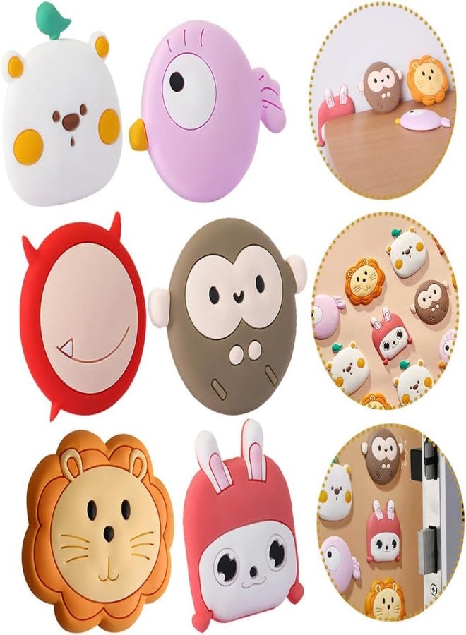 Dhvsam Cartoon Silicone Door Crash Pad Silicone Handle Crash Mat Square Shape Wall Protectors Silicone Door Stopper for Protecting Refrigerator Door Cabinets (Pack of 4) - Image 3